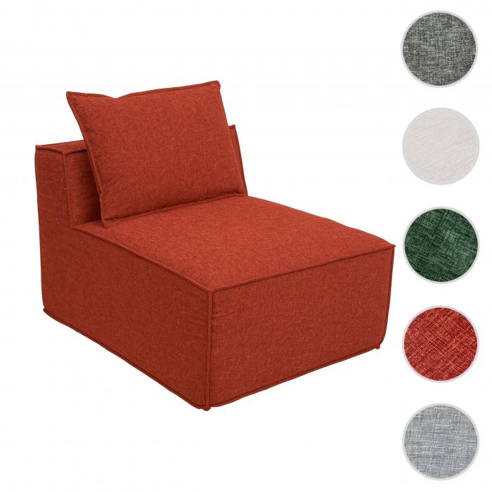 Sessel HWC-O54, Loungesessel Polstersessel Clubsessel Mittelteil, Stoff/Textil (300g/m) 63x75x97cm ~ terrakotta