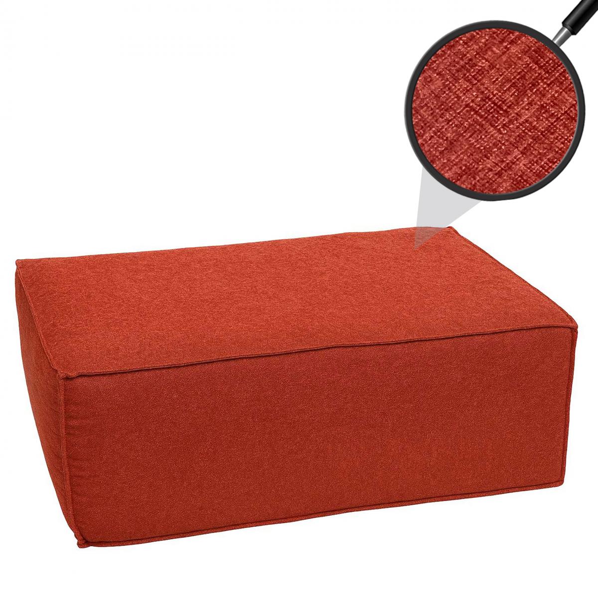 Ottomane HWC-O54, Hocker Fuablage Recamiere Chaiselongue, Stoff/Textil (300g/m) 38x75x97cm ~ terrakotta