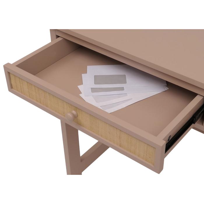 Schreibtisch HWC-O36, Brotisch Laptoptisch Arbeitstisch, Schublade 78x110x60cm Holz ~ helltaupe