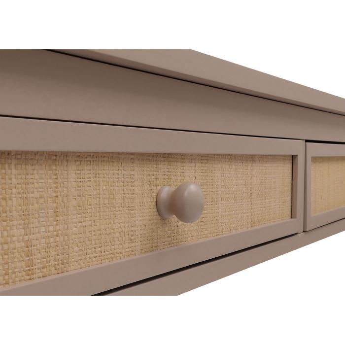 Schreibtisch HWC-O36, Brotisch Laptoptisch Arbeitstisch, Schublade 78x110x60cm Holz ~ helltaupe