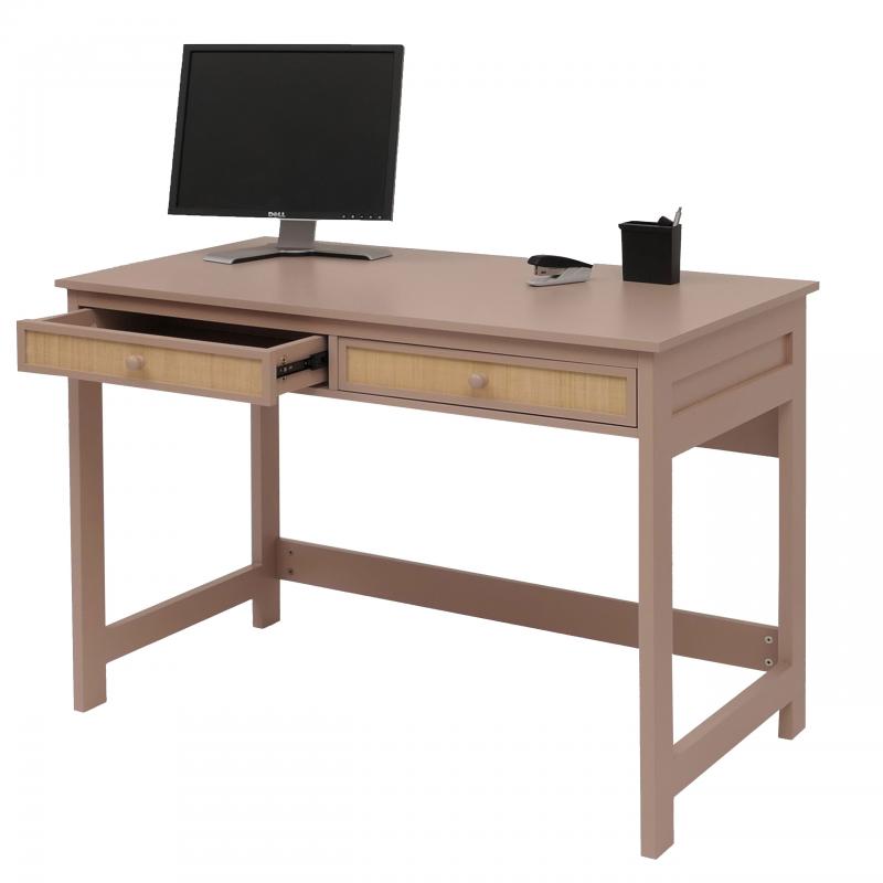 Schreibtisch HWC-O36, Brotisch Laptoptisch Arbeitstisch, Schublade 78x110x60cm Holz ~ helltaupe