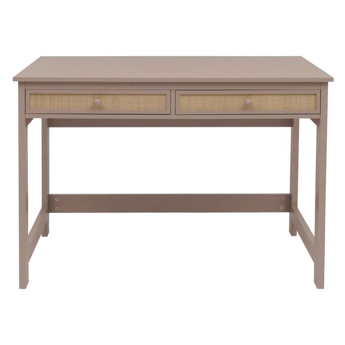 Schreibtisch HWC-O36, Brotisch Laptoptisch Arbeitstisch, Schublade 78x110x60cm Holz ~ helltaupe