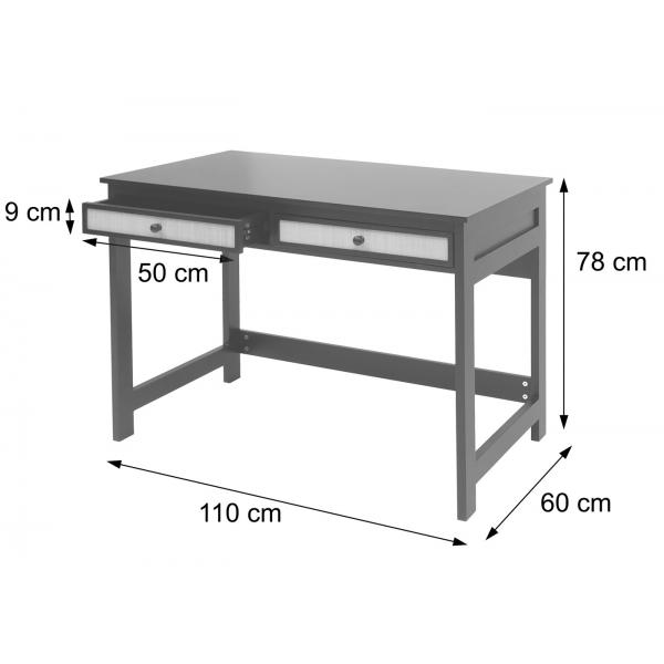 Schreibtisch HWC-O36, Brotisch Laptoptisch Arbeitstisch, Schublade 78x110x60cm Holz ~ helltaupe