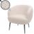 Lounge-Sessel HWC-O37, Cocktail-/Clubsessel Polstersessel Sessel, Stoff/Textil Boucl (330g/m) Metall MVG ~ wei