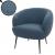 Lounge-Sessel HWC-O37, Cocktail-/Clubsessel Polstersessel Sessel, Stoff/Textil Boucl (330g/m) Metall MVG ~ blau