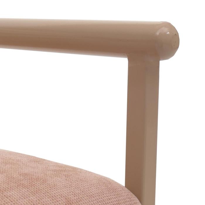 Lounge-Sessel HWC-O38, Cocktail-/Polstersessel Clubsessel, Stoff/Textil (420 g/m) Metall MVG ~ beige, Polster ros