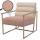 Lounge-Sessel HWC-O38, Cocktail-/Polstersessel Clubsessel, Stoff/Textil (420 g/m) Metall MVG ~ beige, Polster ros