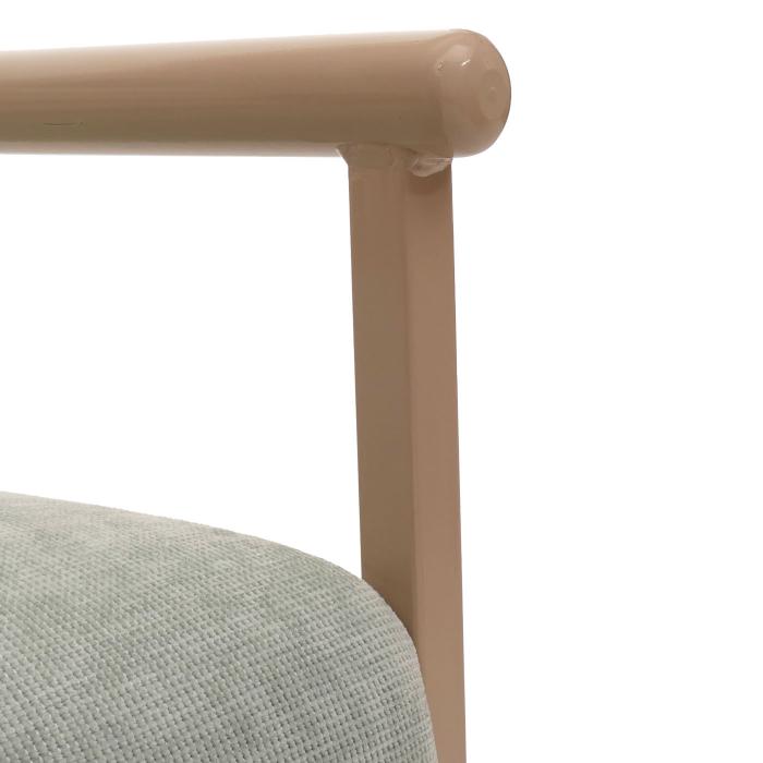 Lounge-Sessel HWC-O38, Cocktail-/Polstersessel Clubsessel, Stoff/Textil (420 g/m) Metall MVG ~ beige, Polster blau-grn