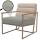 Lounge-Sessel HWC-O38, Cocktail-/Polstersessel Clubsessel, Stoff/Textil (420 g/m) Metall MVG ~ beige, Polster blau-grn
