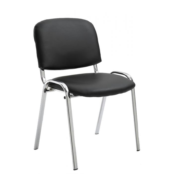 Besucherstuhl HLO-CP111 C Kunstleder ~ schwarz