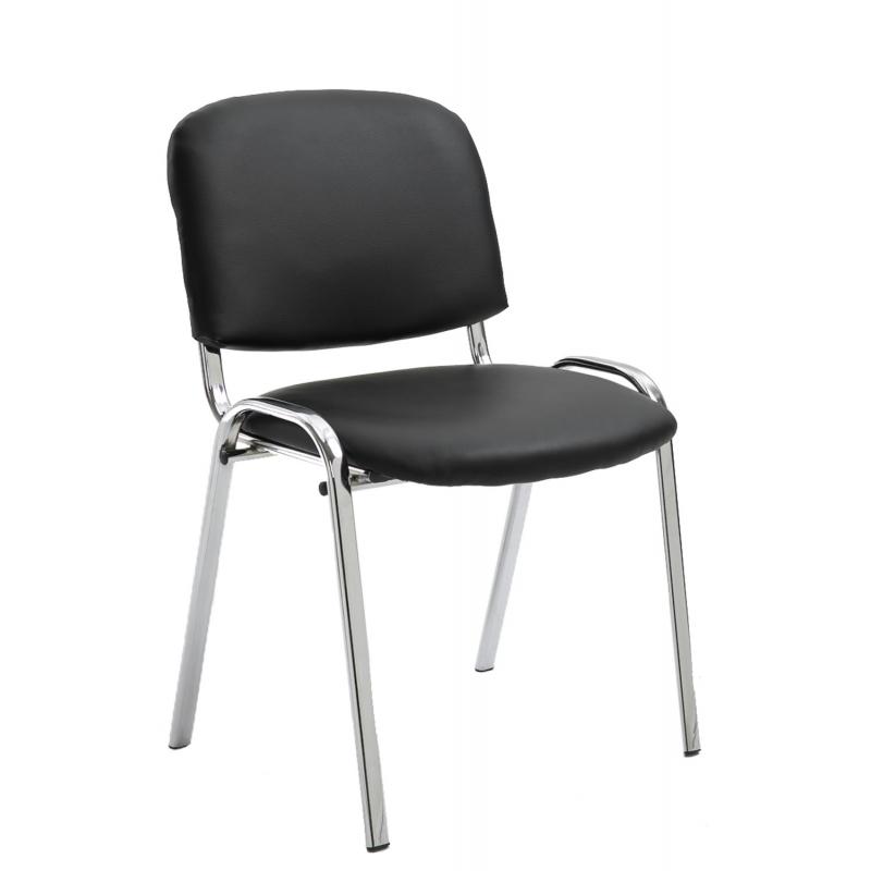 Besucherstuhl HLO-CP111 C Kunstleder ~ schwarz