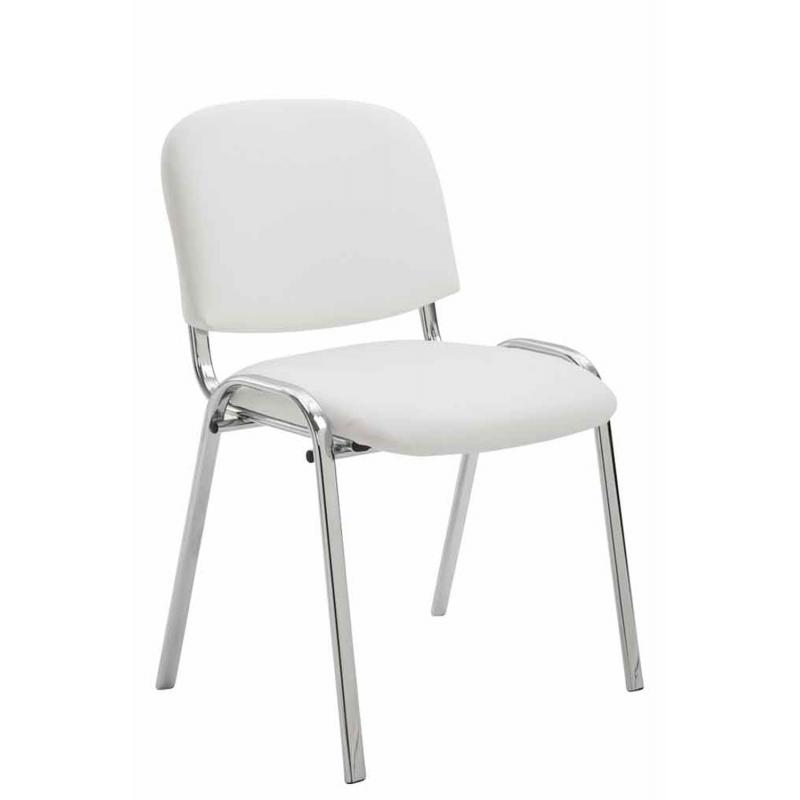 Besucherstuhl HLO-CP111 C Kunstleder ~ wei