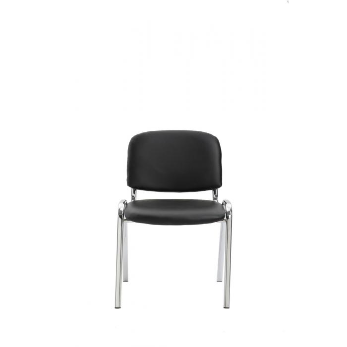 Besucherstuhl HLO-CP111 C Kunstleder ~ schwarz
