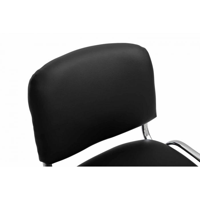 Besucherstuhl HLO-CP111 C Kunstleder ~ schwarz
