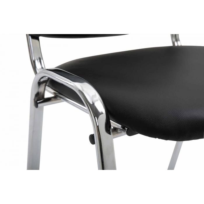 Besucherstuhl HLO-CP111 C Kunstleder ~ schwarz
