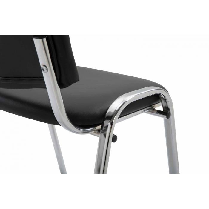 Besucherstuhl HLO-CP111 C Kunstleder ~ schwarz