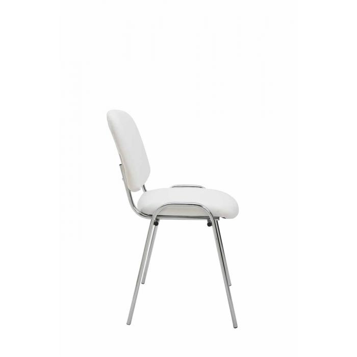 Besucherstuhl HLO-CP111 C Kunstleder ~ wei