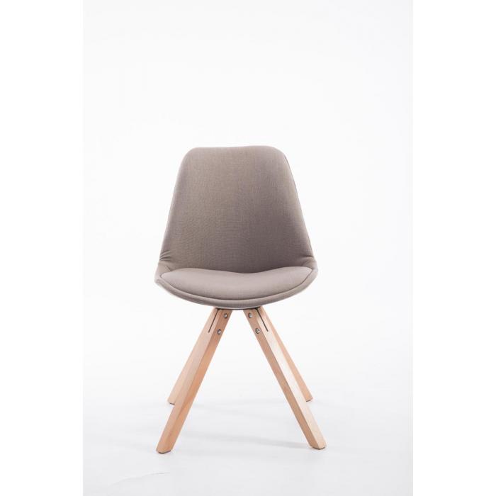 Besucherstuhl HLO-CP8 Stoff Natura Square ~ taupe