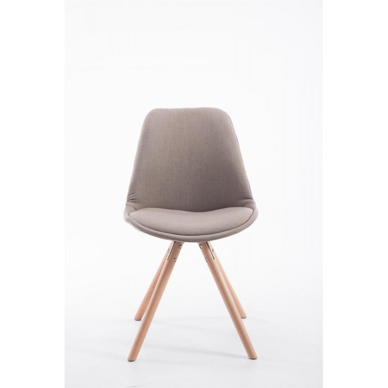 Besucherstuhl HLO-CP8 Stoff Natura Rund ~ taupe