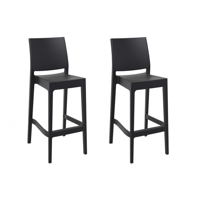 2er Set Barhocker HLO-CP39 ~ schwarz