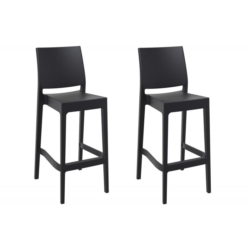2er Set Barhocker HLO-CP39 ~ schwarz