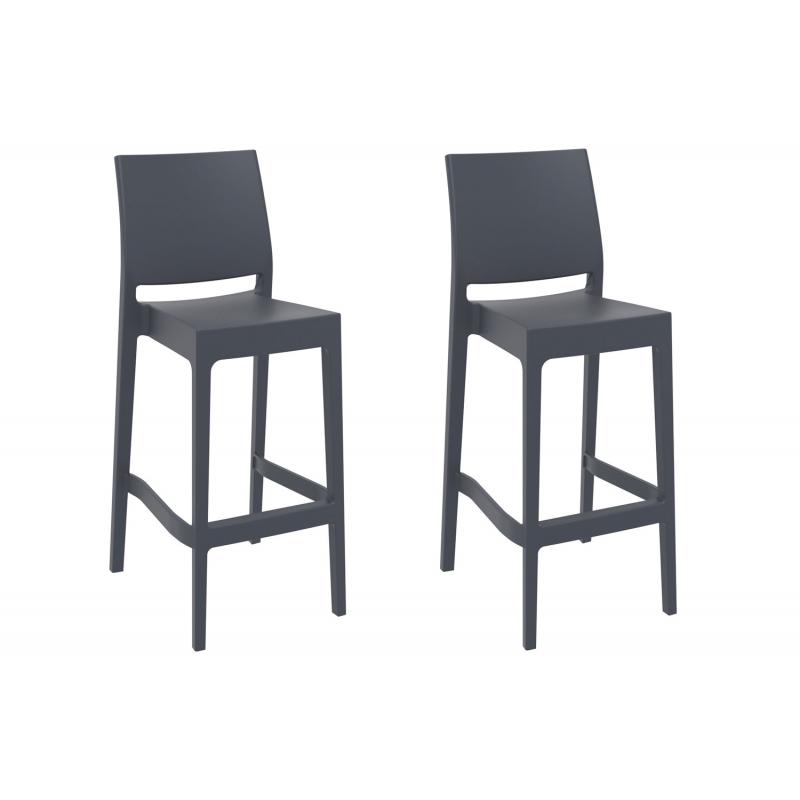 2er Set Barhocker HLO-CP39 ~ dunkelgrau