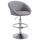 2er Set Barhocker HLO-CP182 V2 Stoff chrom ~ hellgrau