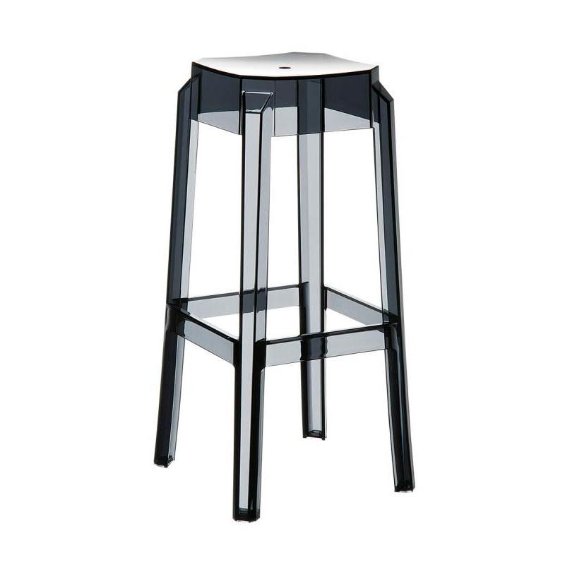 2er Set Barhocker HLO-CP17 transparent ~ schwarz