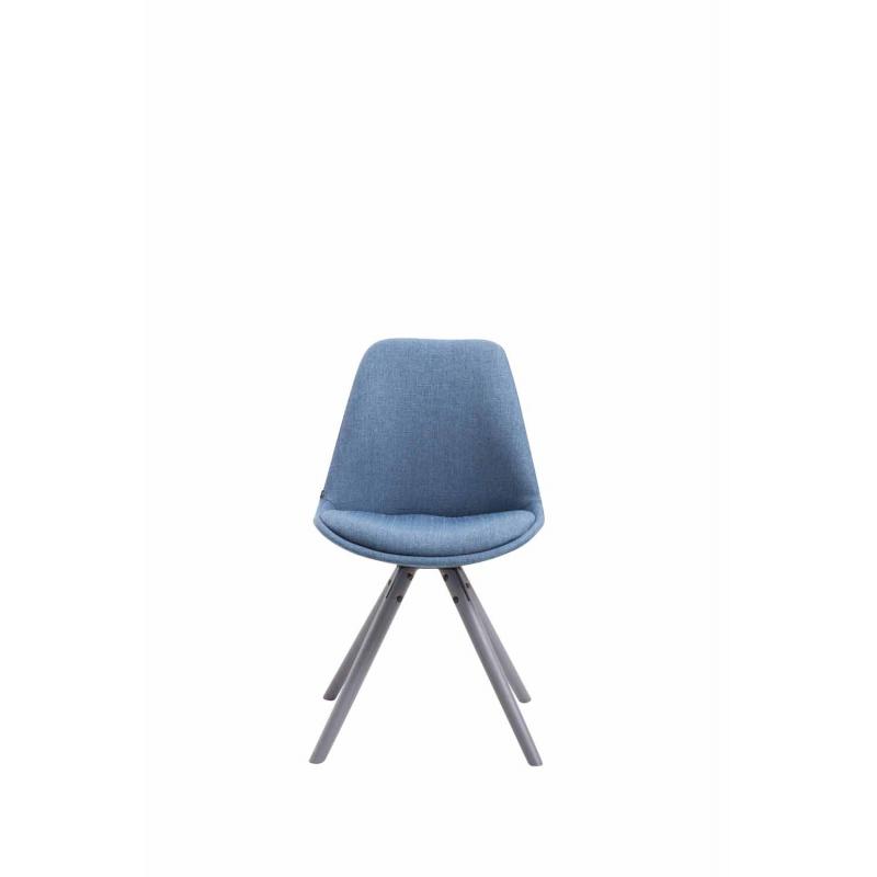 Besucherstuhl HLO-CP8 Stoff Rund grau ~ blau