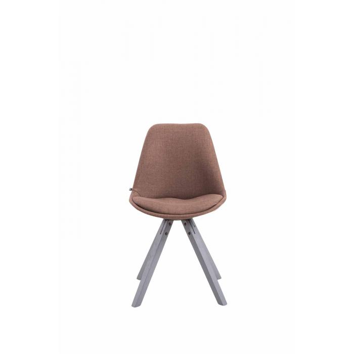 Besucherstuhl HLO-CP8 Stoff Square grau ~ braun