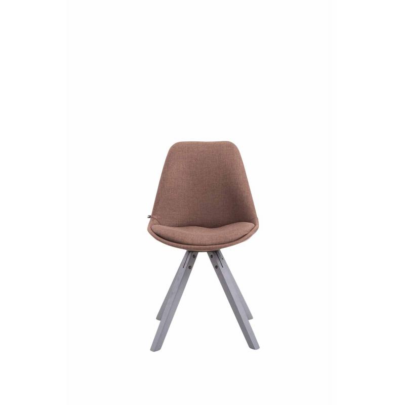 Besucherstuhl HLO-CP8 Stoff Square grau ~ braun