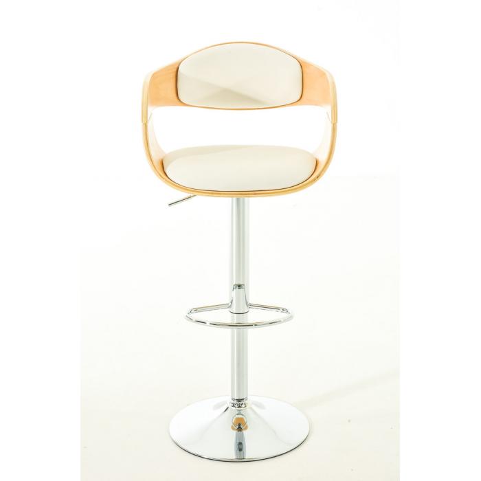 2er Set Barhocker HLO-CP235 Kunstleder ~ natura/wei