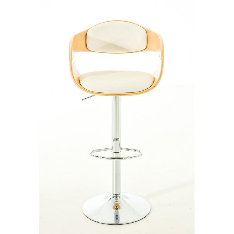 2er Set Barhocker HLO-CP235 Kunstleder ~ natura/wei