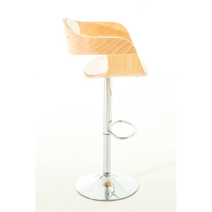 2er Set Barhocker HLO-CP235 Kunstleder ~ natura/wei