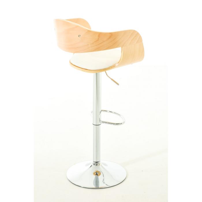 2er Set Barhocker HLO-CP235 Kunstleder ~ natura/wei