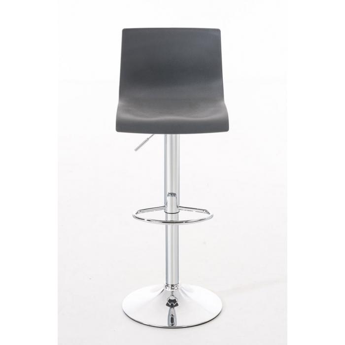 2er Set Barhocker HLO-CP20 Kunststoff chrom ~ grau
