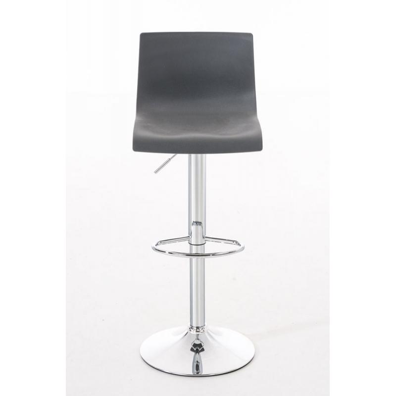 2er Set Barhocker HLO-CP20 Kunststoff chrom ~ grau