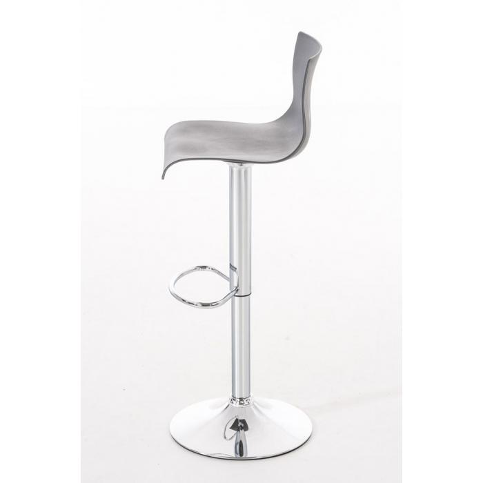 2er Set Barhocker HLO-CP20 Kunststoff chrom ~ grau