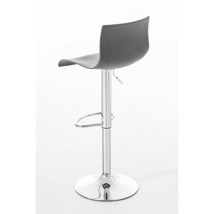 2er Set Barhocker HLO-CP20 Kunststoff chrom ~ grau