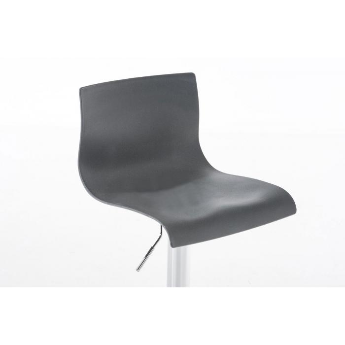2er Set Barhocker HLO-CP20 Kunststoff chrom ~ grau