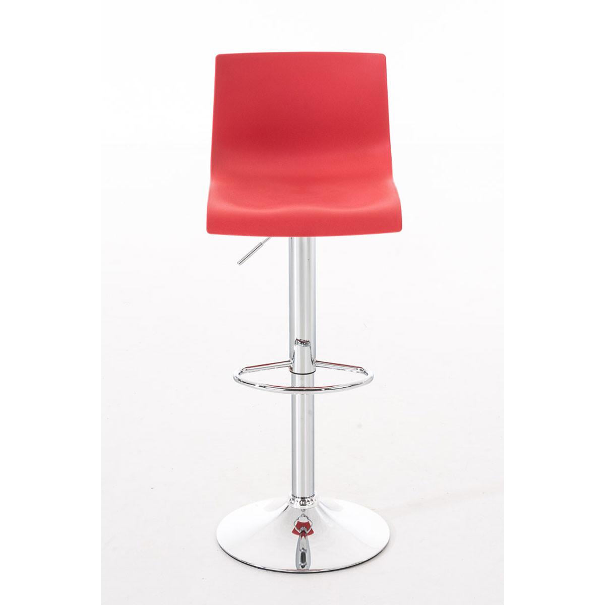 2er Set Barhocker HLO-CP20 Kunststoff chrom ~ rot