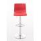 2er Set Barhocker HLO-CP20 Kunststoff chrom ~ rot