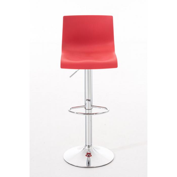 2er Set Barhocker HLO-CP20 Kunststoff chrom ~ rot