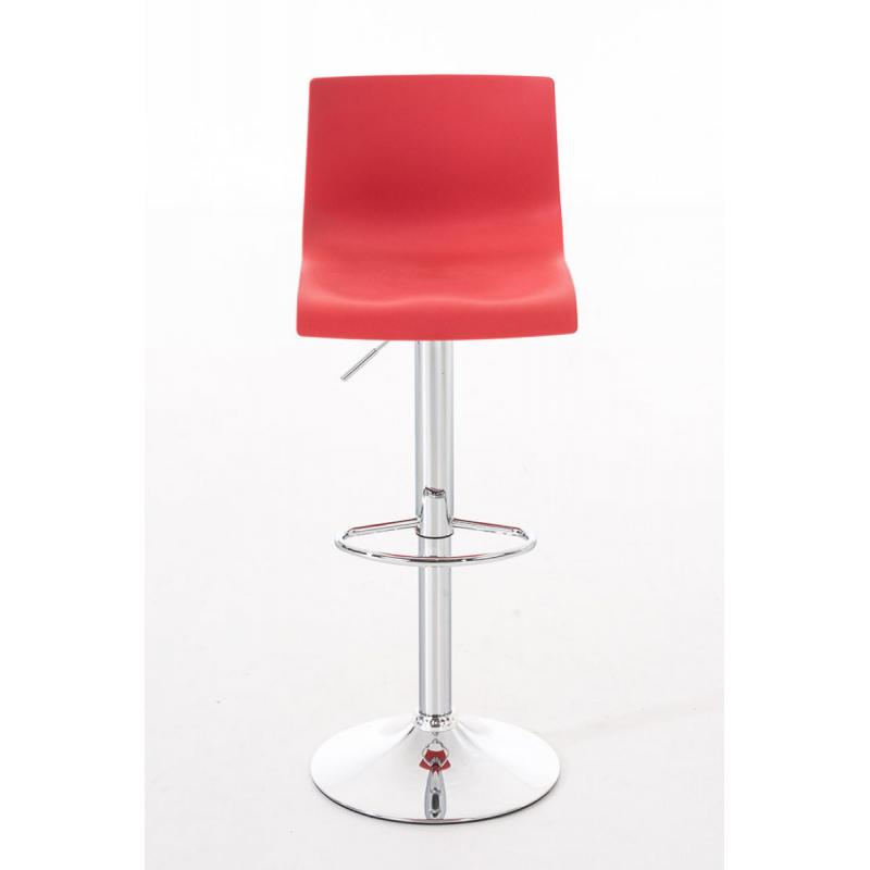 2er Set Barhocker HLO-CP20 Kunststoff chrom ~ rot