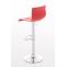 2er Set Barhocker HLO-CP20 Kunststoff chrom ~ rot