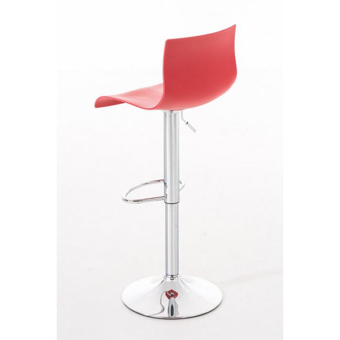 2er Set Barhocker HLO-CP20 Kunststoff chrom ~ rot