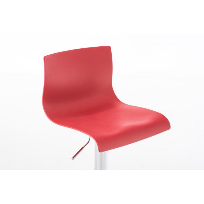2er Set Barhocker HLO-CP20 Kunststoff chrom ~ rot