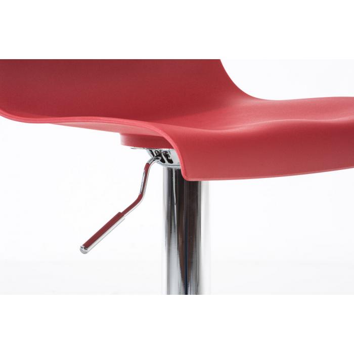 2er Set Barhocker HLO-CP20 Kunststoff chrom ~ rot