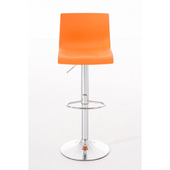 2er Set Barhocker HLO-CP20 Kunststoff chrom ~ orange