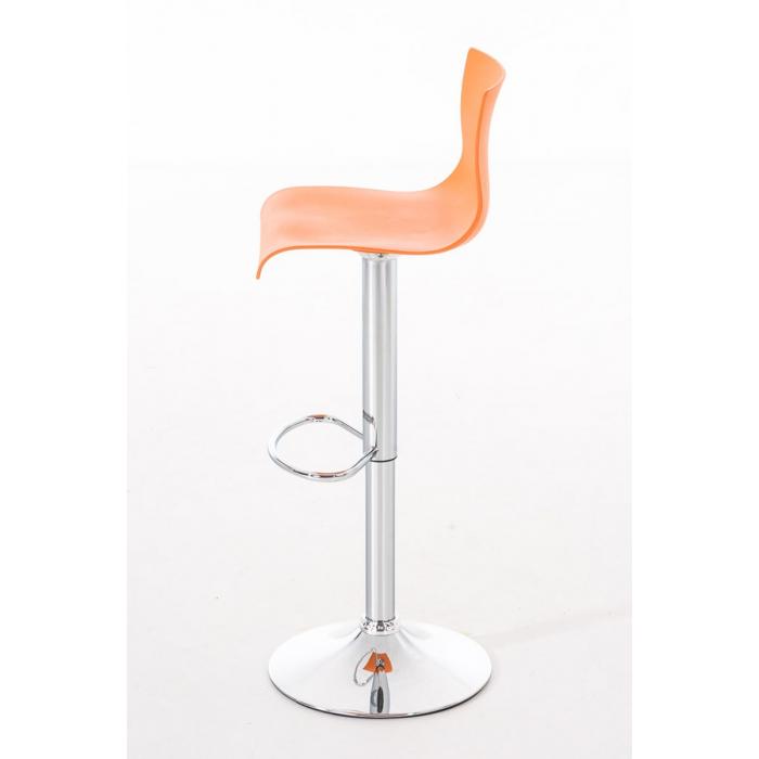 2er Set Barhocker HLO-CP20 Kunststoff chrom ~ orange